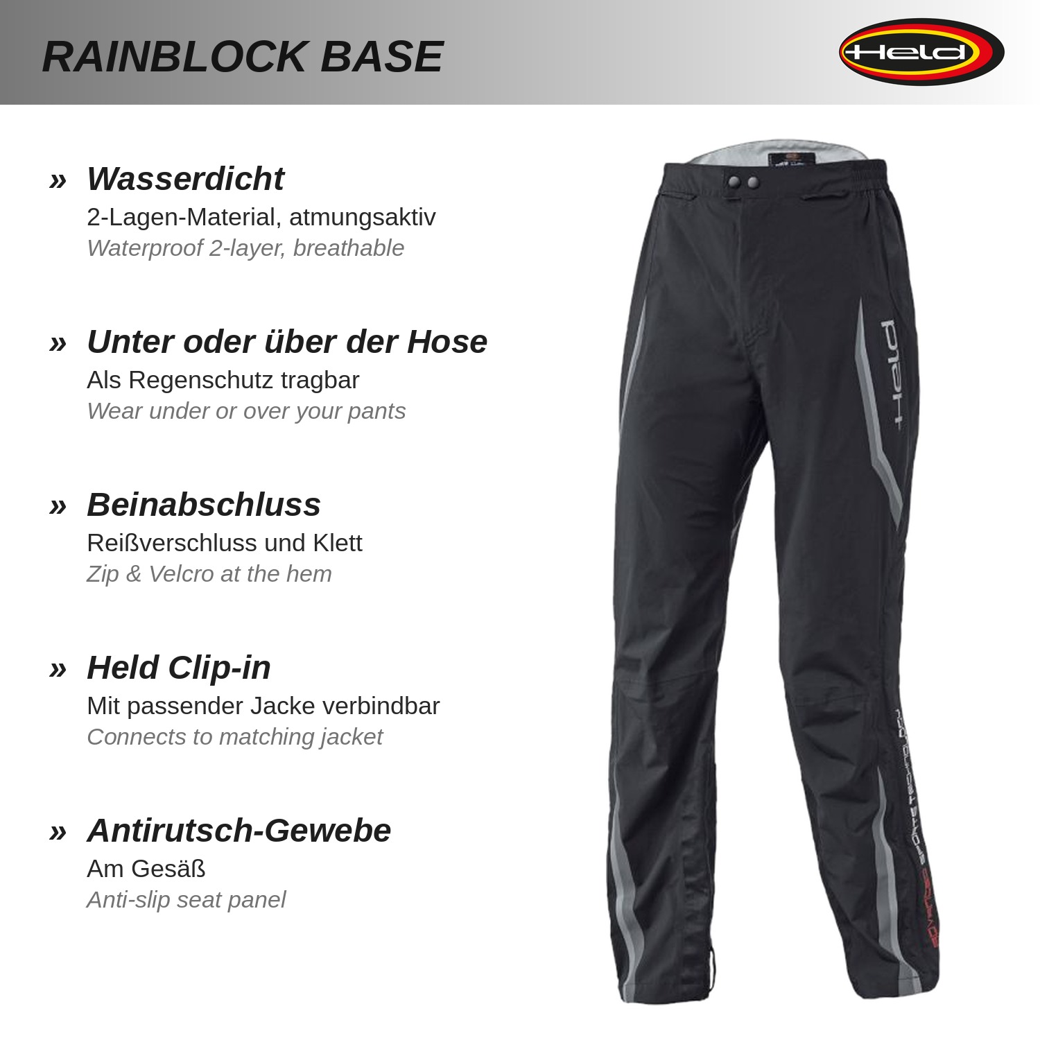 Rainblock Base Sur-pantalon étanches
