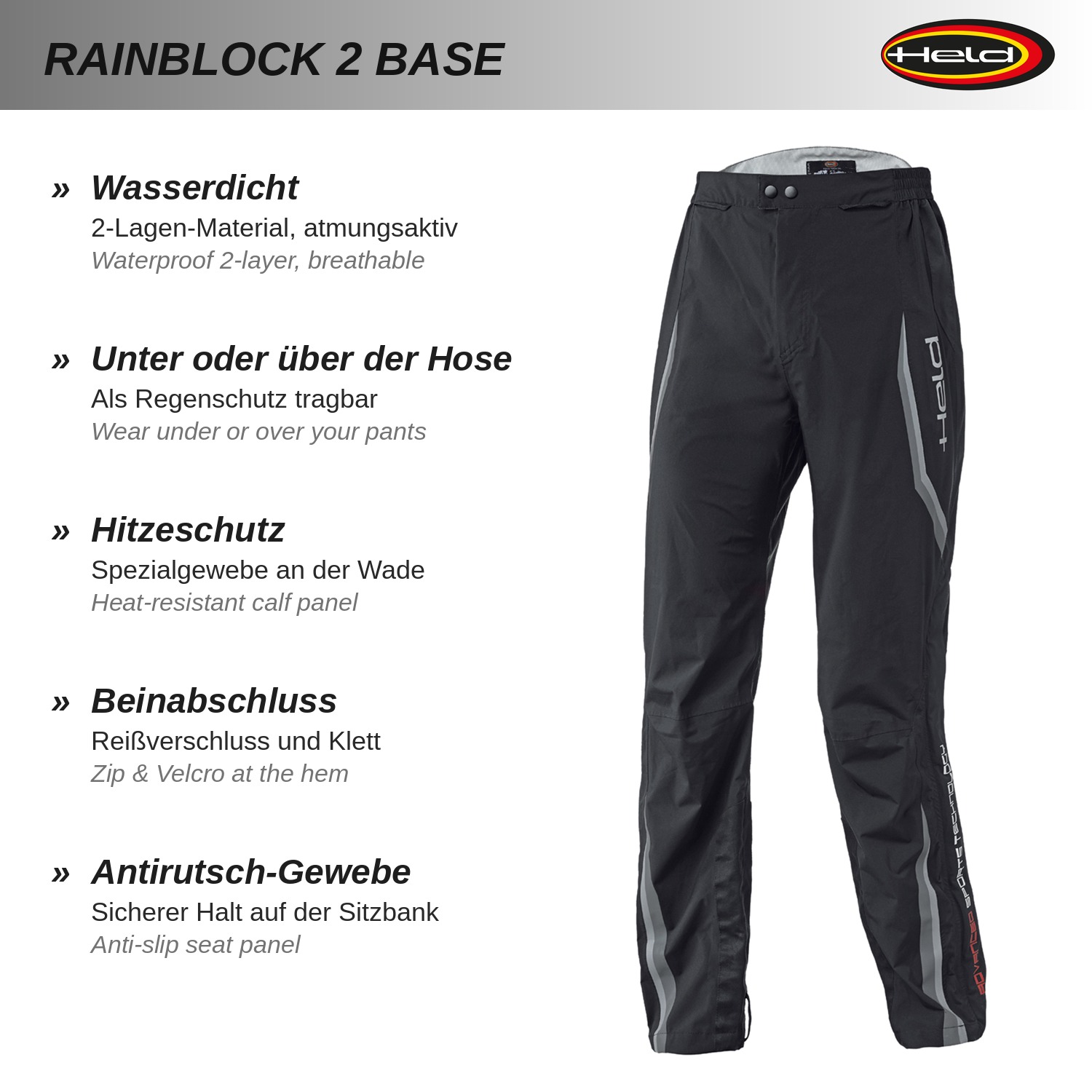 Rainblock 2 Base Sur-pantalon étanches