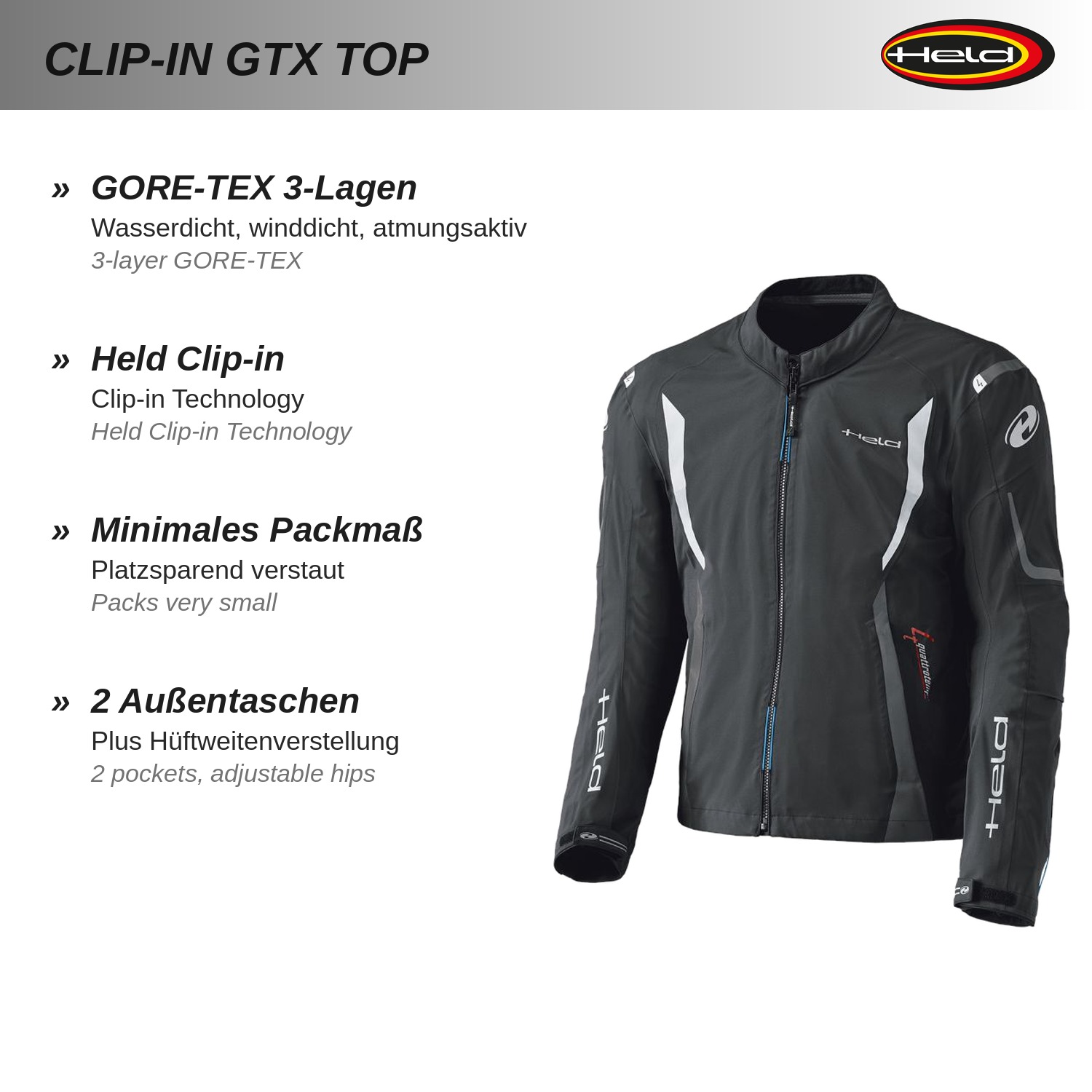 Clip-in GTX Top GORE-TEX® Packlite Jacke