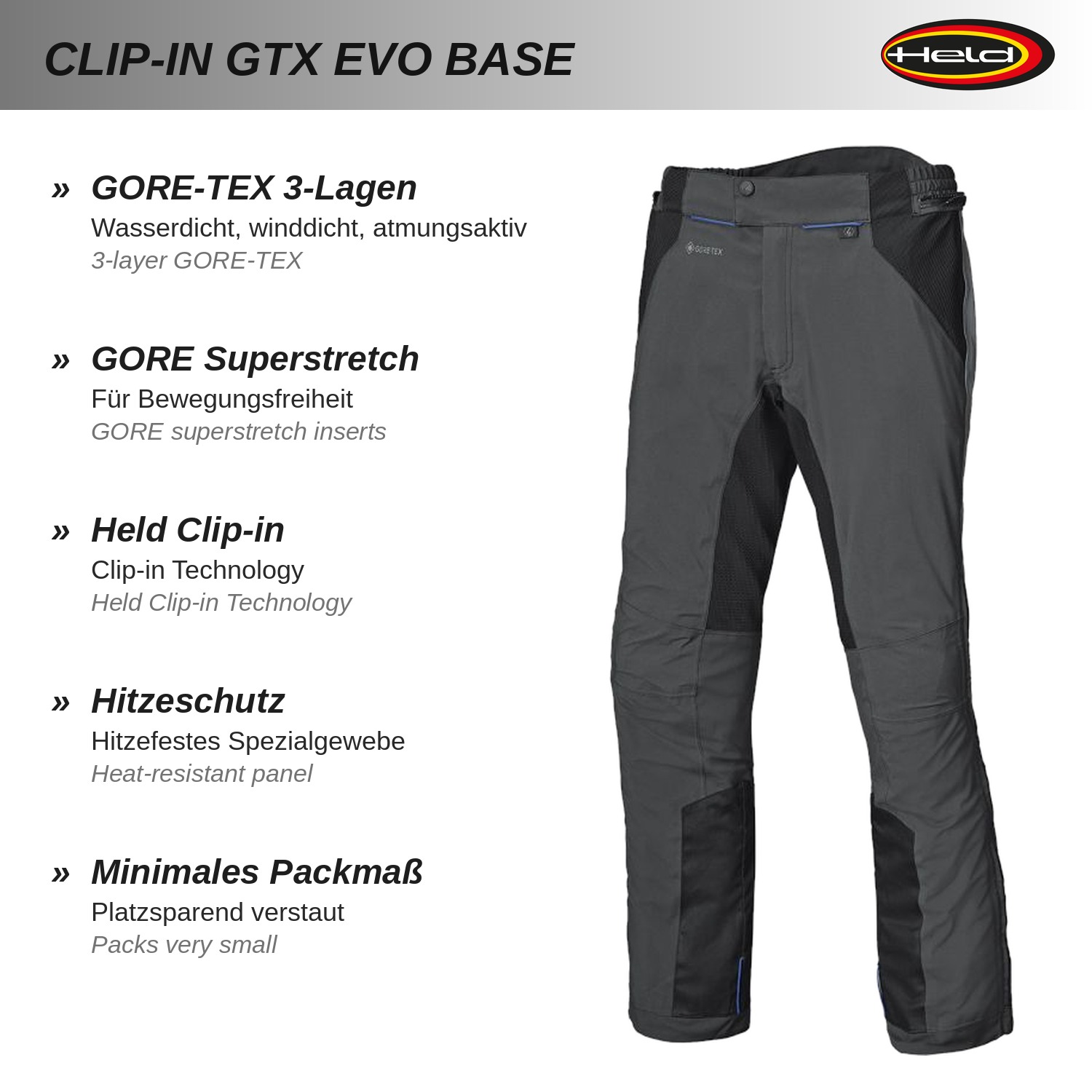 Clip-in GTX Evo Base Gore Packlite Hose