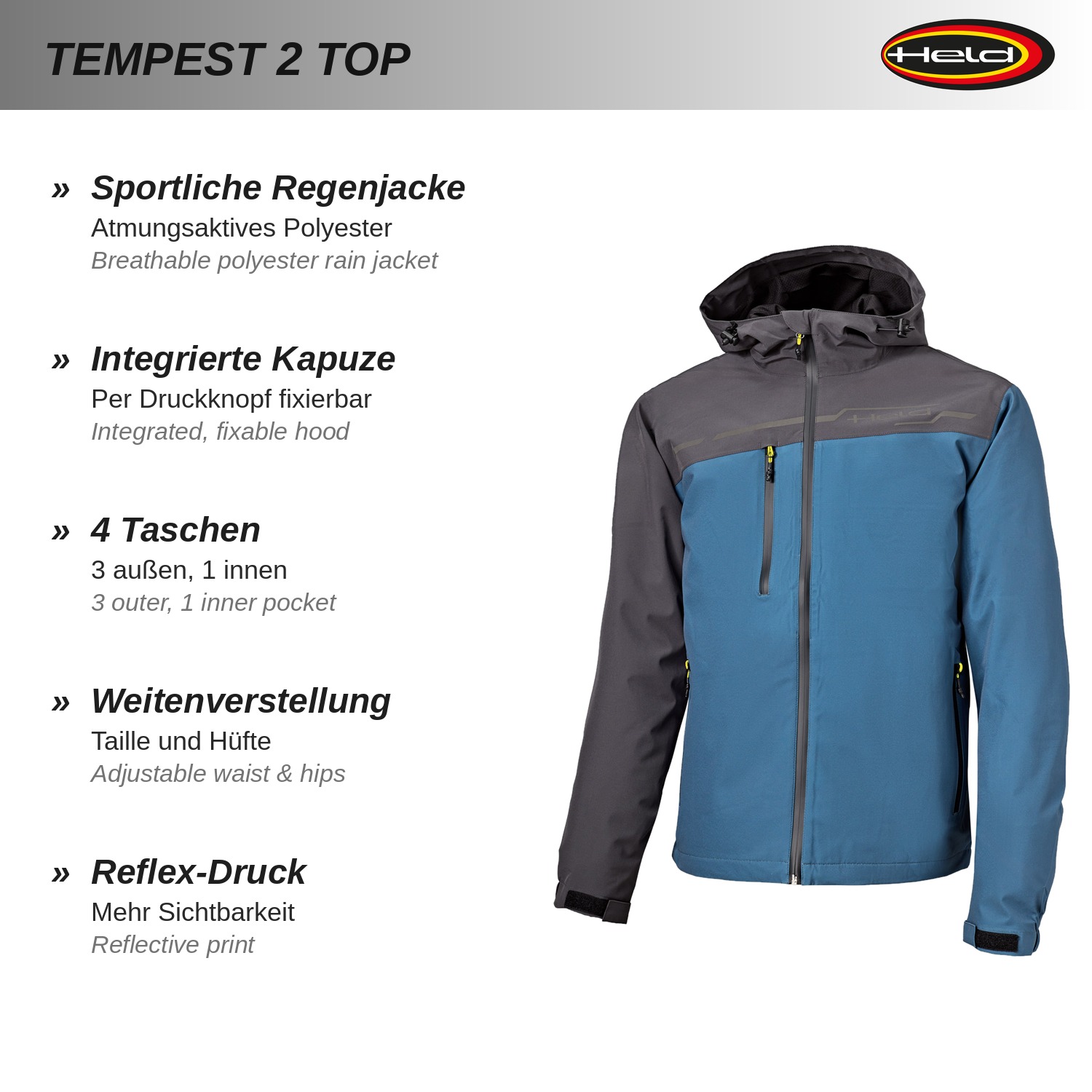Tempest 2 Top sportliche Regenjacke