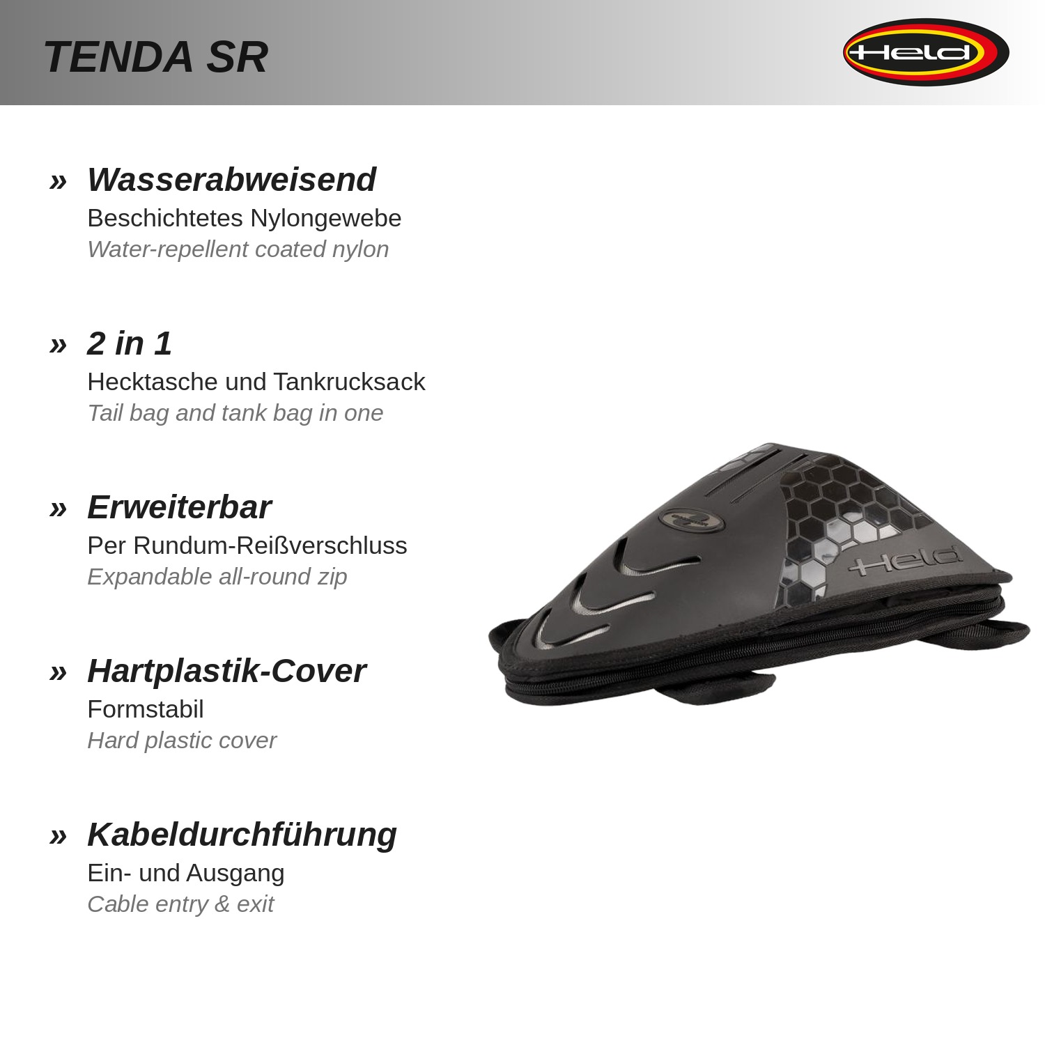 Tenda SR Hecktasche und Tankrucksack