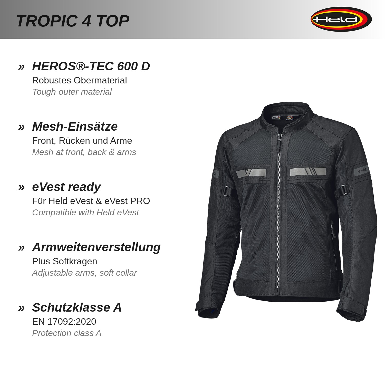 Tropic 4 Top sportliche Meshjacke