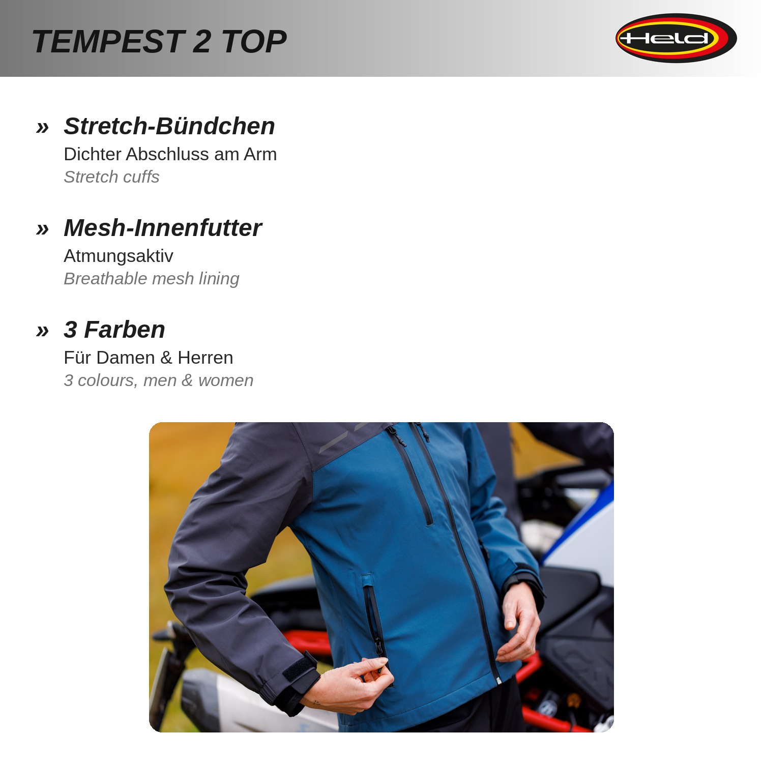 Tempest 2 Top sportliche Regenjacke
