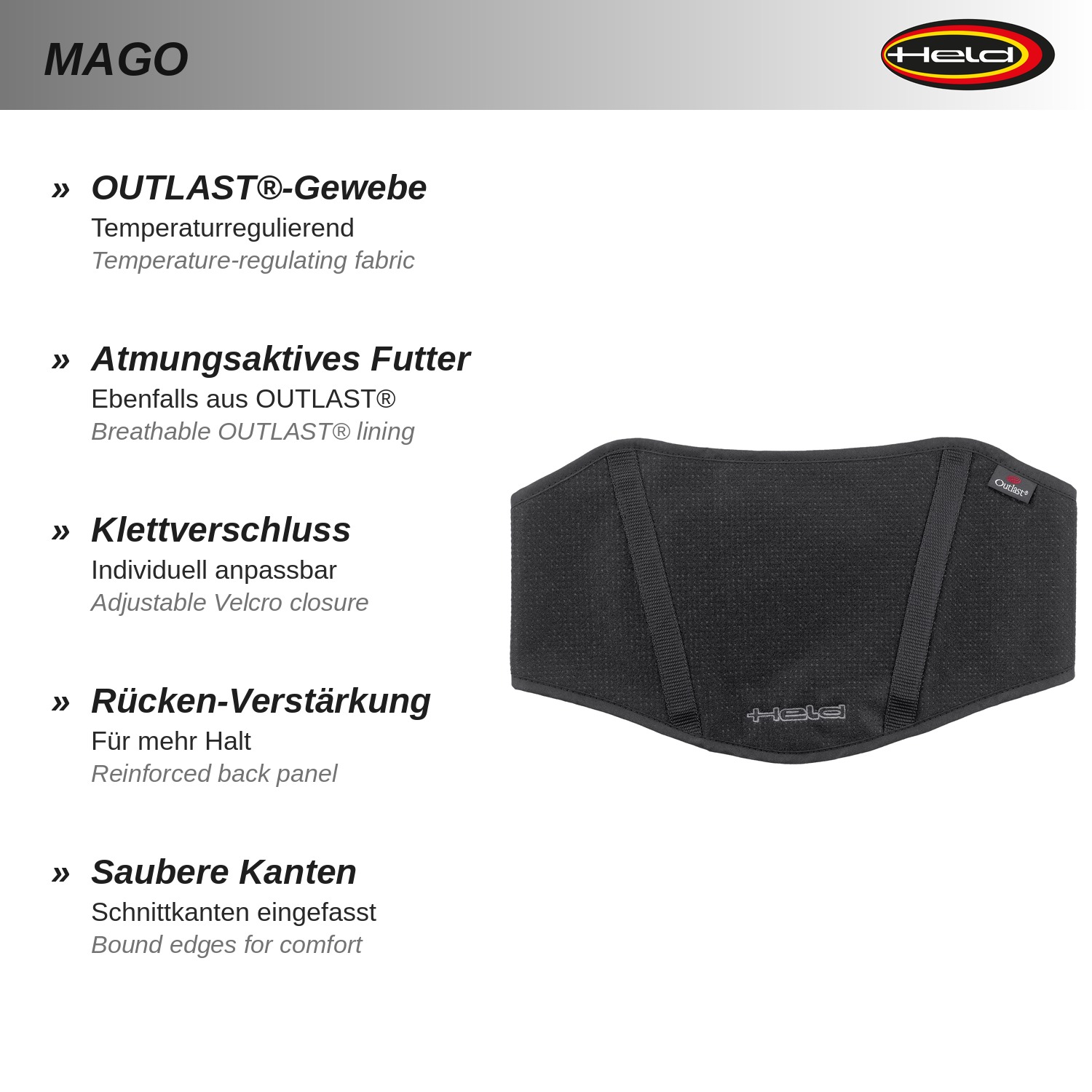 Mago Nierengürtel OUTLAST®-Gewebe