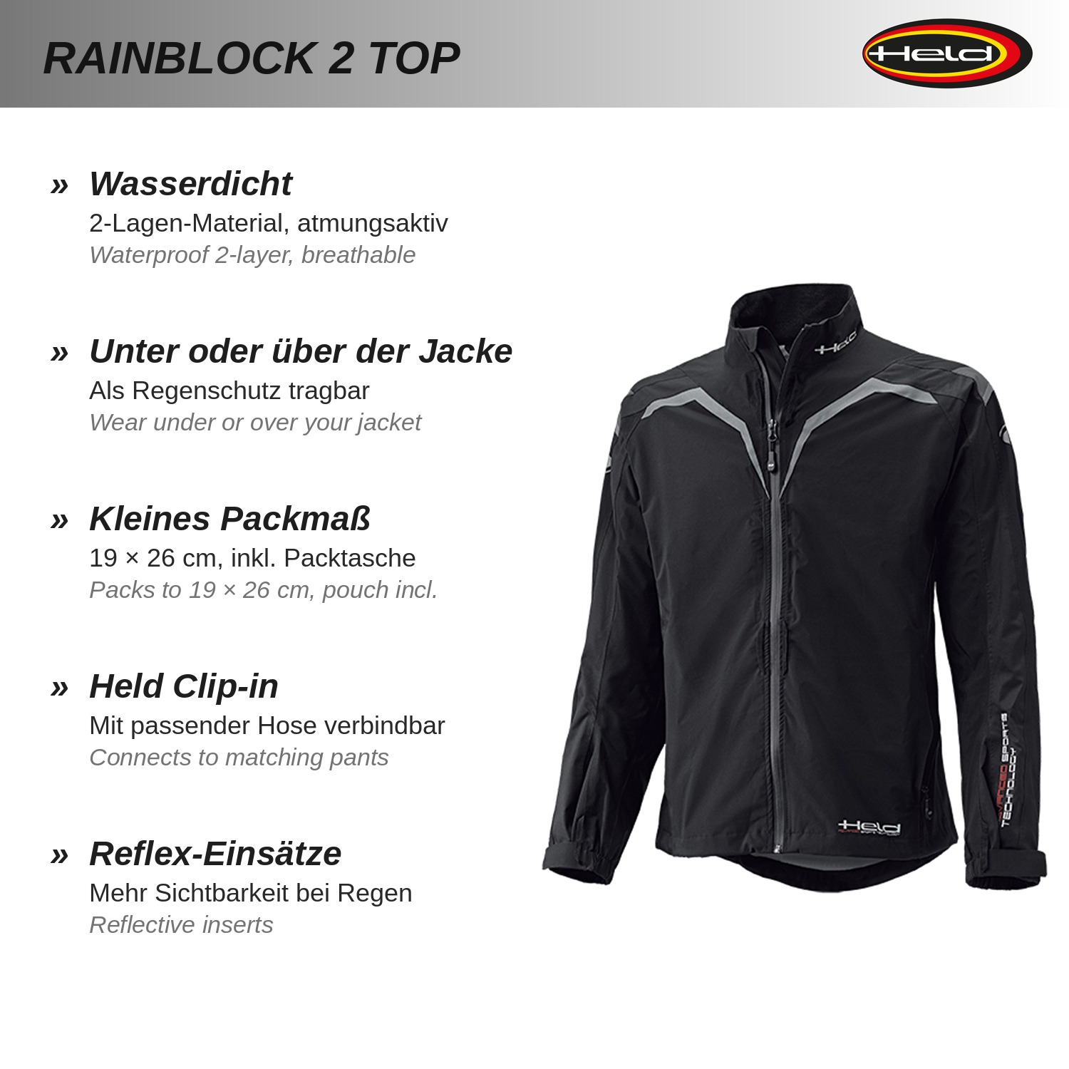 Rainblock 2 Top Sportliche Regenjacke