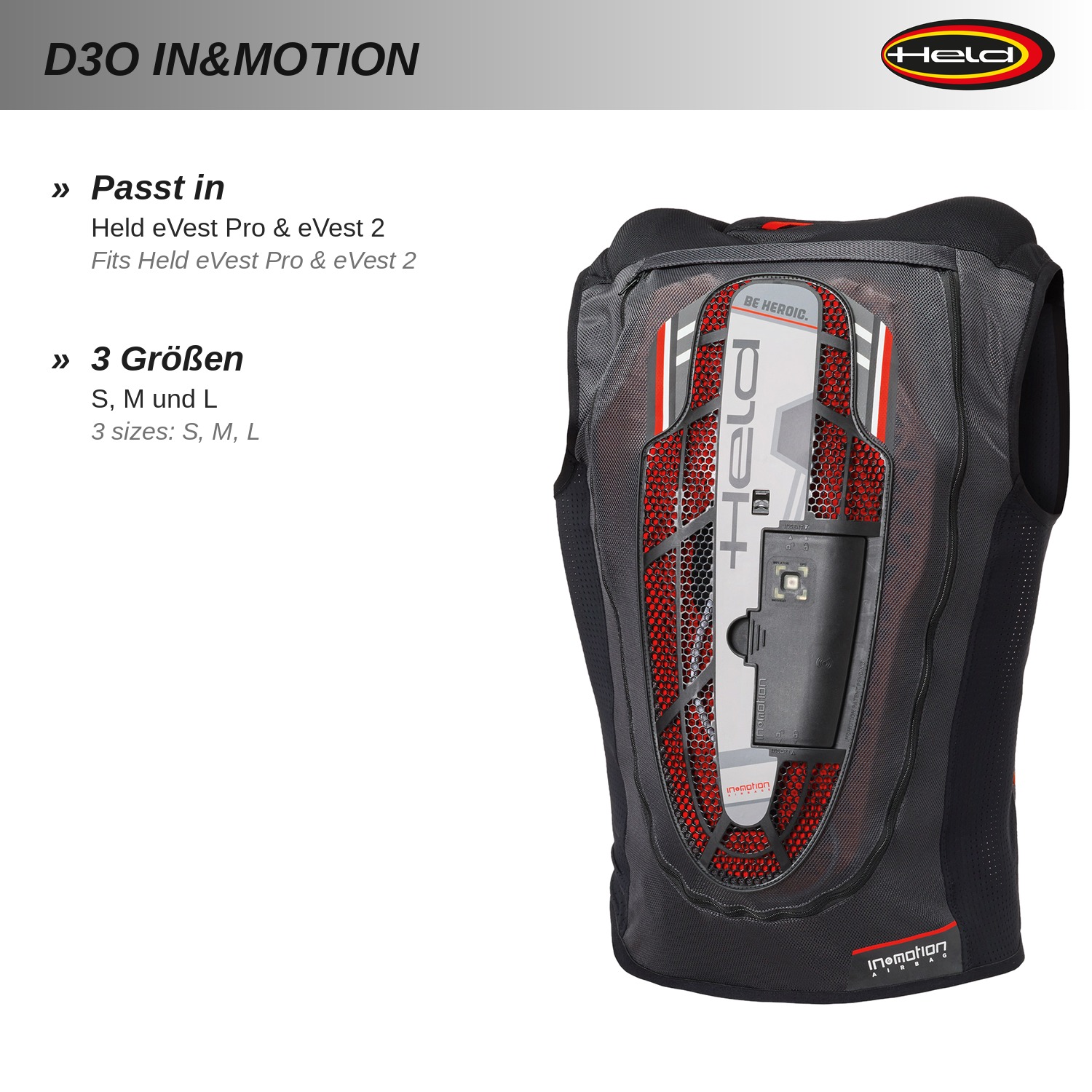 D3O in&motion Rückenprotektor zu eVest Pro / eVest 2