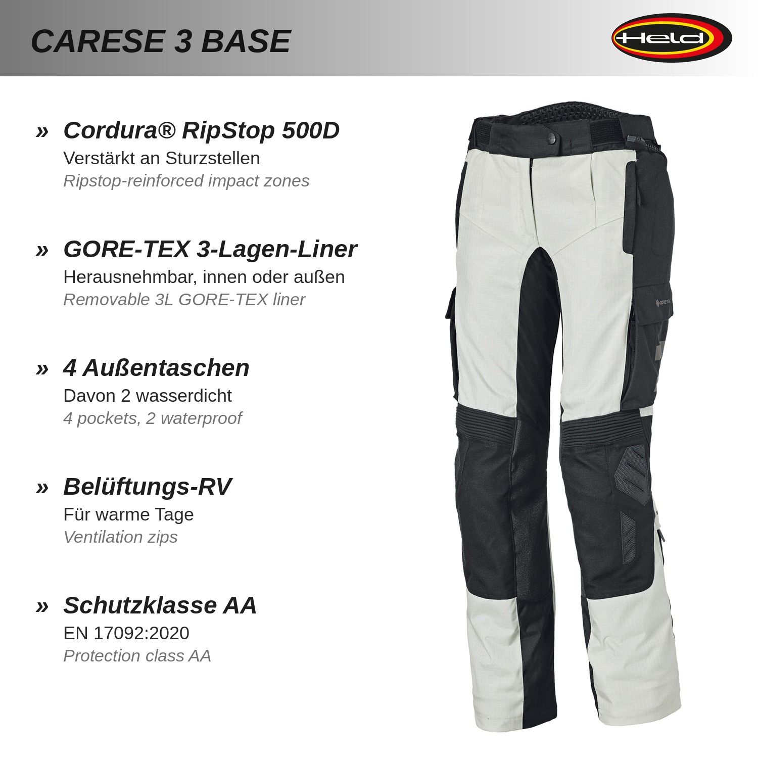 Carese 3 Base Adventure touring trousers