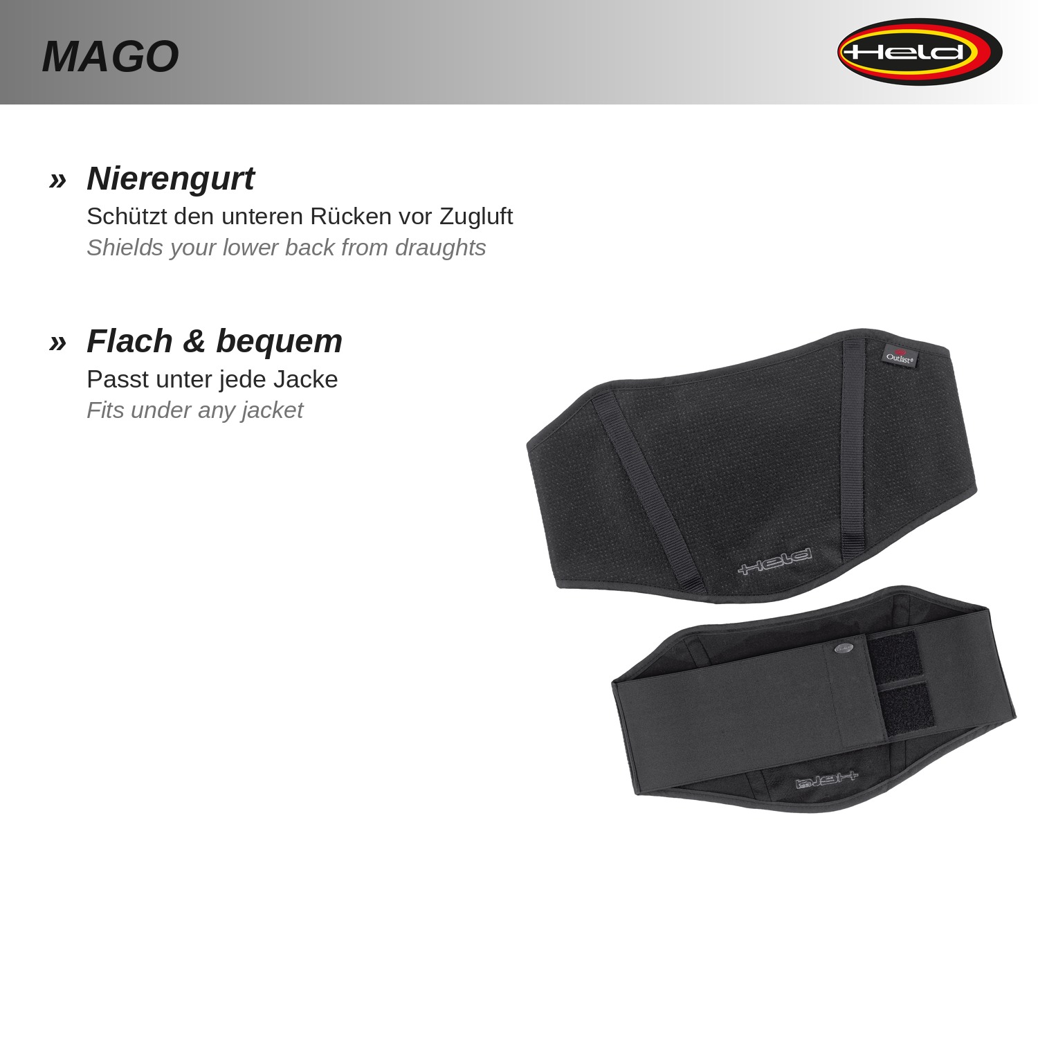 Mago Nierengürtel OUTLAST®-Gewebe