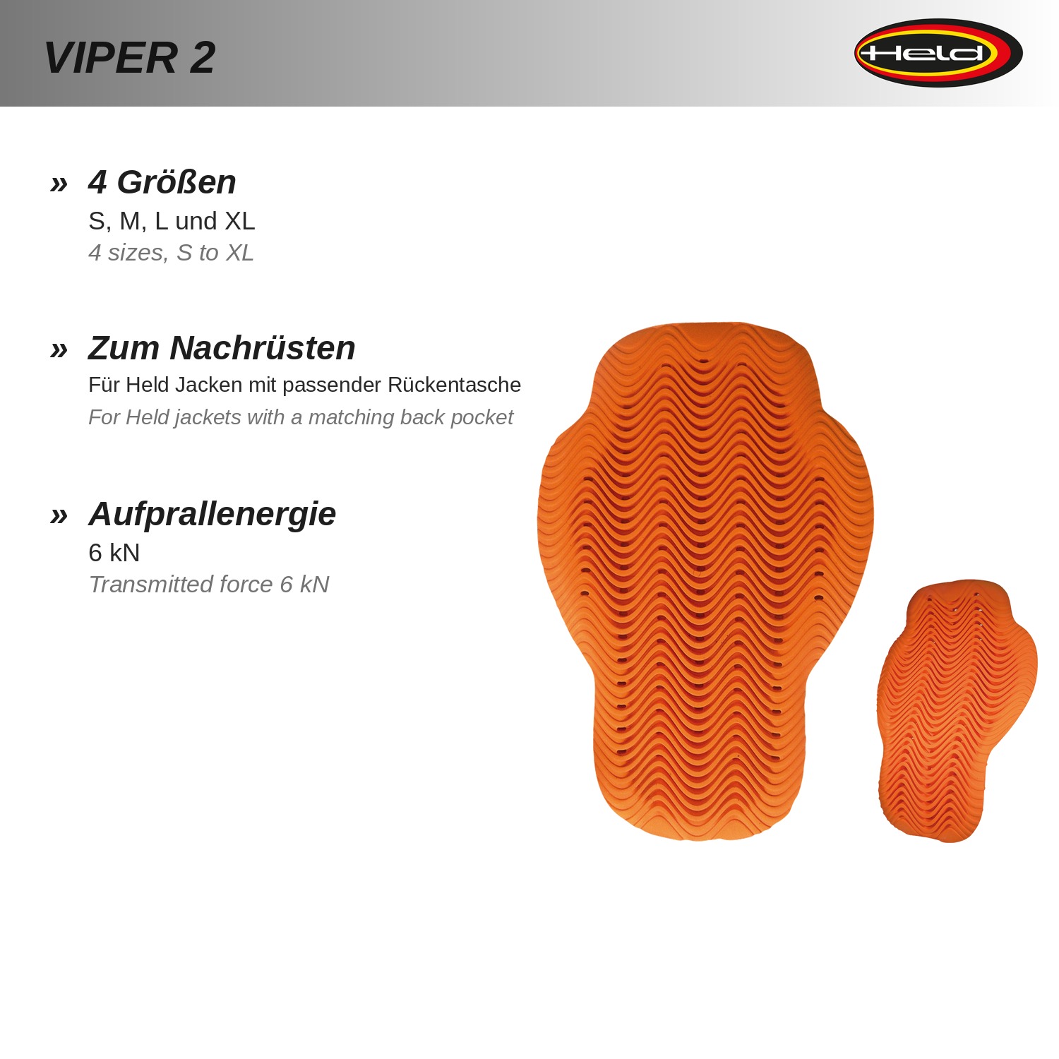 Viper 2 D3O Level 2 Rückenprotektor
